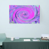 ホットピンクカラフルとパープルボホヒッピーの渦巻き 横断幕 (トレードショー)