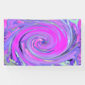 ホットピンクカラフルとパープルボホヒッピーの渦巻き 横断幕 (横)