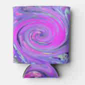 ホットピンクカラフルとパープルボホヒッピーの渦巻き 缶クーラー (正面)