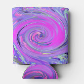 ホットピンクカラフルとパープルボホヒッピーの渦巻き 缶クーラー (裏面)