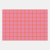 ホットピンクカラフルトレンディーレトロミニマルライン ラッピングペーパーシート (正面)