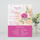 ホットピンクカラースプラッシュ結婚式 プログラム (スタンド正面)