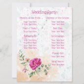 ホットピンクカラースプラッシュ結婚式 プログラム (裏面)