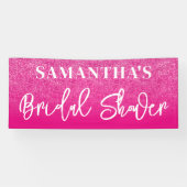 ホットピンクカラーブロックグリッターブライダルシャワー 横断幕 (横)