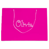 ホットピンクカラーベビーシャワー抱き枕 ラージペーパーバッグ (正面)