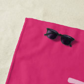 ホットピンクカラー名前をカスタムするビーチタオル ビーチタオル (インサイチュ)