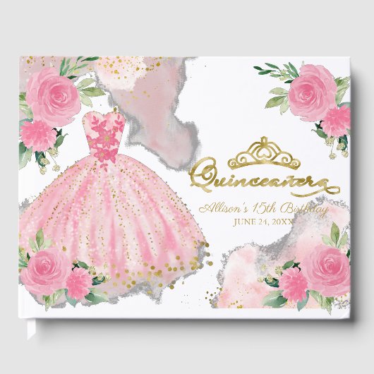 ホットピンクガウンフローラキンセアニェラゲストブック ゲストブック (正面)