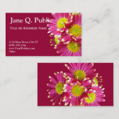 ホットピンクガーベラデイジー名刺テンプレート 名刺 (正面/裏面)