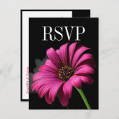ホットピンクガーベラデイジー結婚式RSVPポストカード インビテーションポストカード (正面/裏面)