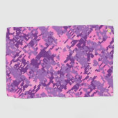 ホットピンクガーリーのデジタルカモフラージュ ゴルフタオル (横)