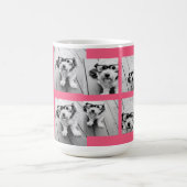 ホットピンクガーリーインスタグラム写真コラージモノグラム コーヒーマグカップ (中央)