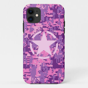 ホットピンクガーリーデジタルカモフラージュ迷彩柄 iPhone 11 ケース