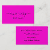 ホットピンクガーリートレンディー書道イベントプランナー 名刺 (正面/裏面)