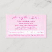 ホットピンクガーリーハサミサロンアポイントメントアラーム 予約カード (裏面)