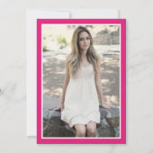 ホットピンクガーリーフォトサプライズ甘い16パーティー 招待状 (裏面)