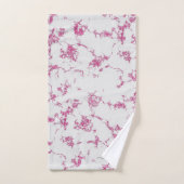 ホットピンクガーリーマゼンタグリッター大理石スクリプト名 バスタオルセット (ハンドタオル)