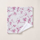 ホットピンクガーリーマゼンタグリッター大理石スクリプト名 バスタオルセット (ウォッシュタオル)