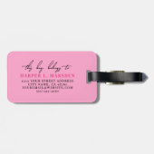 ホットピンクガーリーモノグラム名 ラゲッジタグ (裏面横)