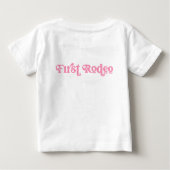 ホットピンクガールズファーストロデオ1歳誕生日 ベビーTシャツ (裏面)