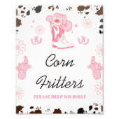 ホットピンクガールズファーストRodeo 1st誕生日パーティーサイン フォトプリント (正面)