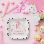 ホットピンクガールズファーストRodeo 1st誕生日パーティー ペーパープレート (パーティー)