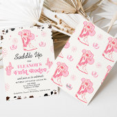 ホットピンクガールズファーストRodeo 1st誕生日招待状 シーズンカード