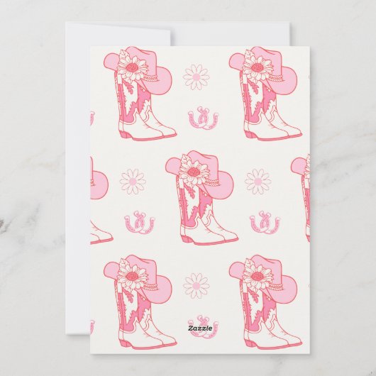 ホットピンクガールズファーストRodeo 1st誕生日招待状 シーズンカード (裏面)