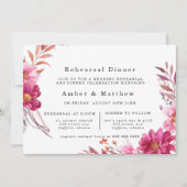 ホットピンクキクのリハーサルディナー 招待状 (正面)