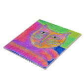 ホットピンクキャット絵画抽象芸術 タイル (側面)