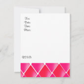 ホットピンクキルテッドダイヤモンド誕生日招待状 招待状 (裏面)