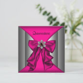 ホットピンクキンセアニェラホットピンク誕生日パーティー 招待状 (スタンド正面)