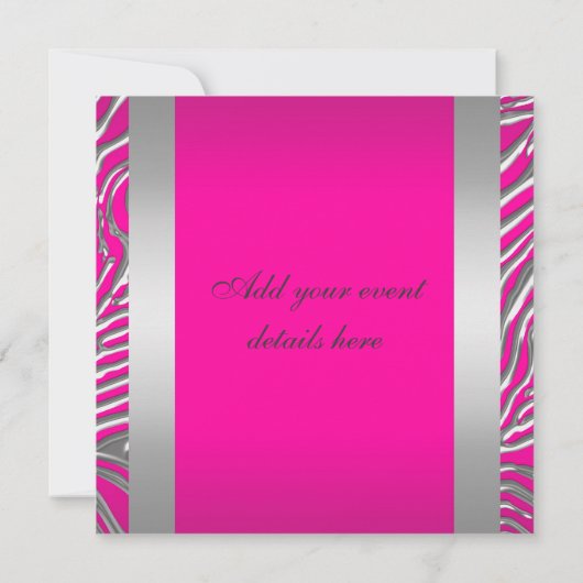 ホットピンクキンセアニェラ誕生日パーティー 招待状 (裏面)