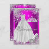 ホットピンクキンセアニェラ15thバースデーパーティー 招待状 (正面/裏面)