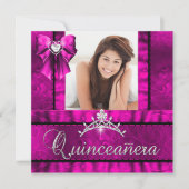 ホットピンクキンセアニェラ15th Birthday Party写真 招待状 (正面)