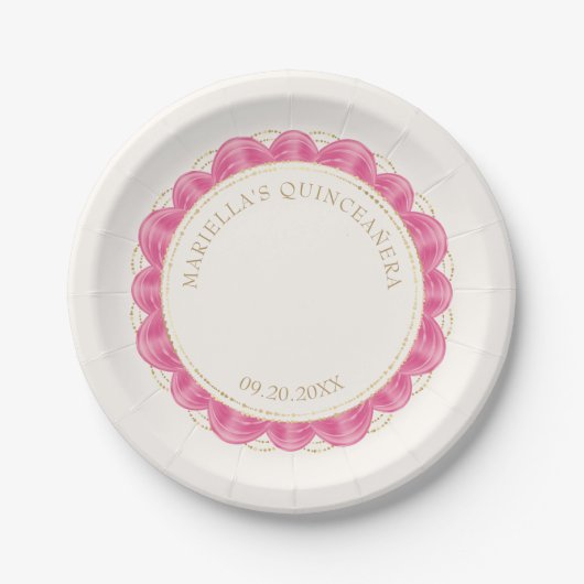ホットピンクキンセアニェラ ペーパープレート (正面)