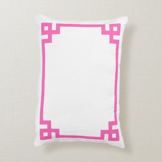 ホットピンクギリシャ鍵縁どモノグラム アクセントクッション (裏面(縦))