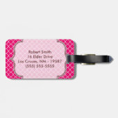 ホットピンククォーターフォイルラティモノグラムラゲッジタグ ラゲッジタグ (裏面横)