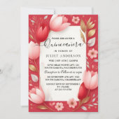 ホットピンククラウンティアラブラックレースレッドキンセアニェラ 招待状 (正面)