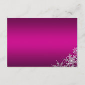 ホットピンククリスタルスノーフレーククリスマスディナーパーティー 出欠カード (裏面)