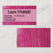 ホットピンククロコダイルスキンビジネスフェイクカード 名刺 (正面/裏面)