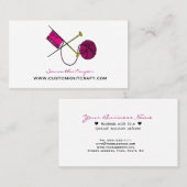 ホットピンククロシェ&編み物 名刺 (正面/裏面)