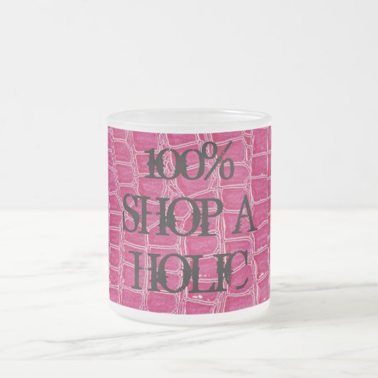 ホットピンククロック霜フェイク付きグラスコーヒーマグカップ フロストグラスマグカップ (中央)