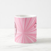 ホットピンククールカラーバーストモノグラムイニシャルカスタム コーヒーマグカップ (中央)