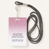 ホットピンクグラデーショングリッタースウィート16th VIPパス バッジ (裏面ランヤード)