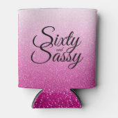 ホットピンクグラデーショングリッター60とサッシー60誕生日 缶クーラー (正面)