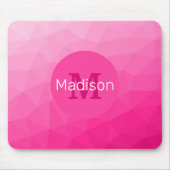 ホットピンクグラデーション幾何メッシュパターンモノグラム マウスパッド (正面)