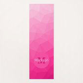 ホットピンクグラデーション幾何メッシュパターンモノグラム ヨガマット (正面)