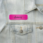 ホットピンクグラデーション手書きスクリプト 名札 (インサイチュ)