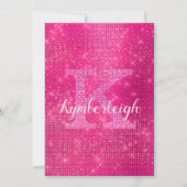 ホットピンクグラムおもしろいダイヤモンドスパークル卒業パーティー 招待状 (裏面)