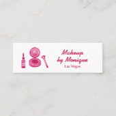 ホットピンクグラムメイクアップアーティストQRコード スキニー名刺 (正面)